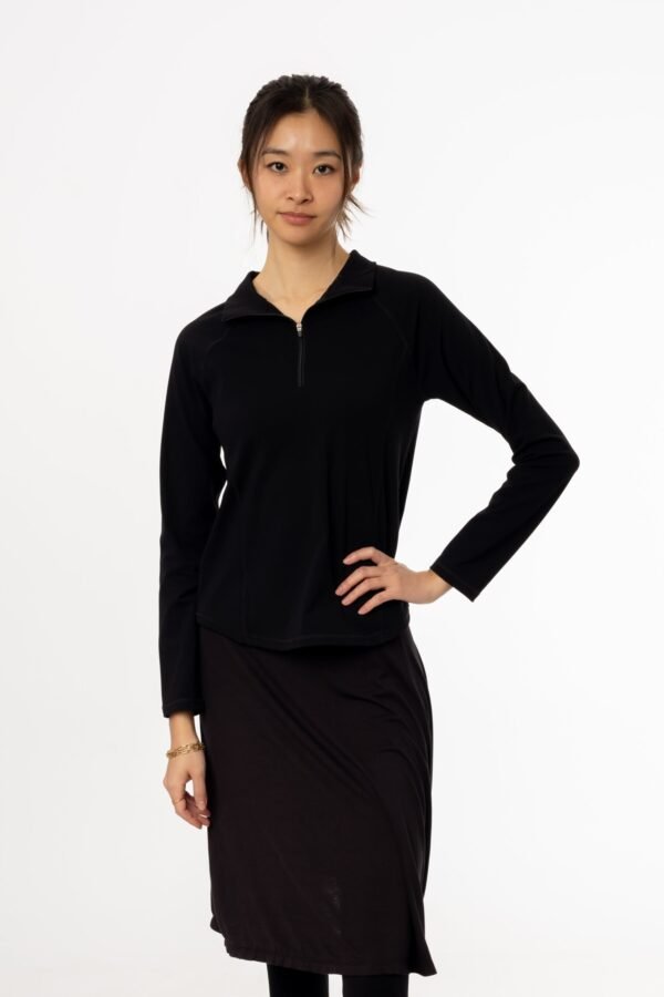 Black Quarter Zip Top