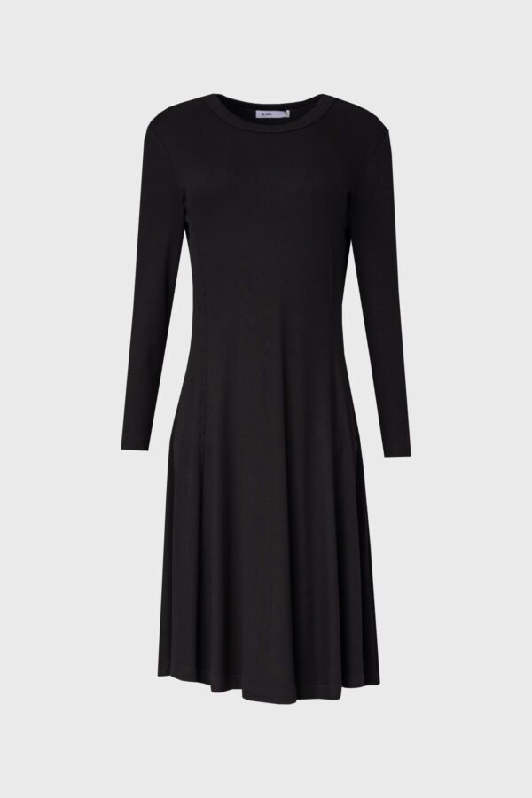 Black Stitched Flare Dress - Image 5