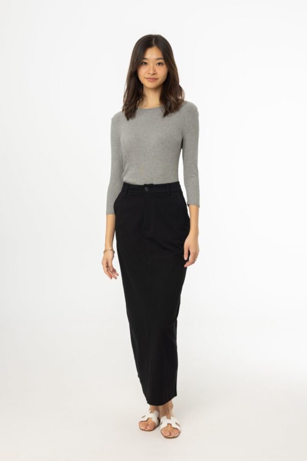 BlackStretchCottonMaxiSkirt-2.jpg Black Stretch Cotton Maxi Skirt