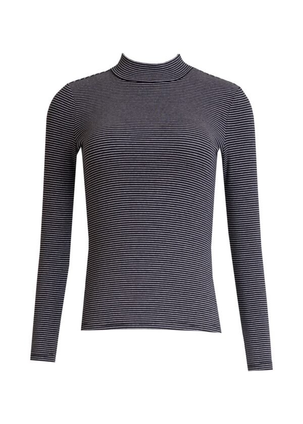 Black Striped Mock Neck Top - Image 5