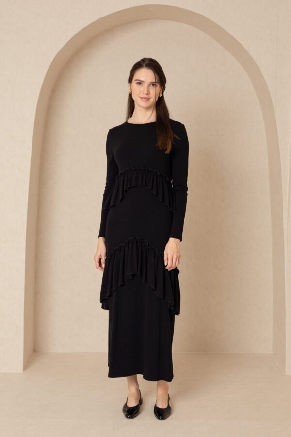 RuffledMaxiDress.jpg Black Ruffled Maxi Dress